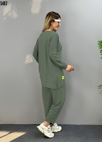 m Beden Kadın Haki Oversize Eşofman Takımı