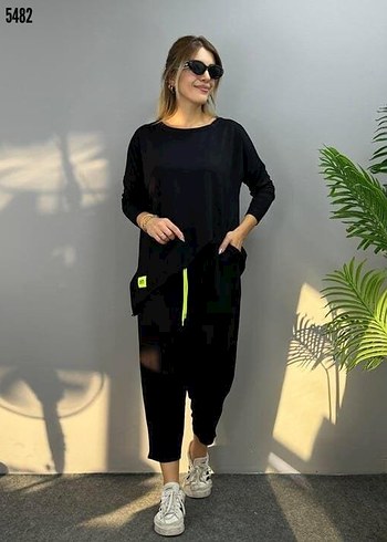 Siyah Oversize Kadın Eşofman Takımı