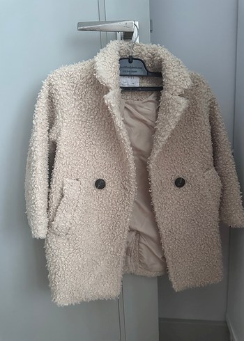 6 Yaş Beden Bej Midi çocuk Peluş Kaban