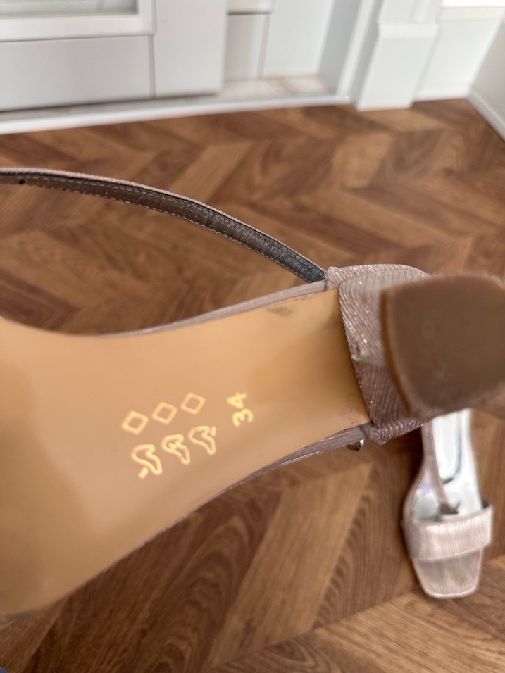 Bej Süet Tokalı İnce Topuklu Kız çocuk abiye ayakkabı - Görsel 5