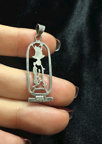 Vintage Gümüş Renkli Kadın Kolye Ucu - Görsel 2