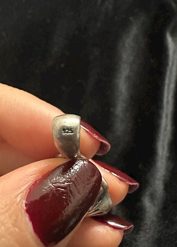 Hakiki inci Detaylı Vintage Çiçekli Kadın Kolye Ucu - Görsel 2