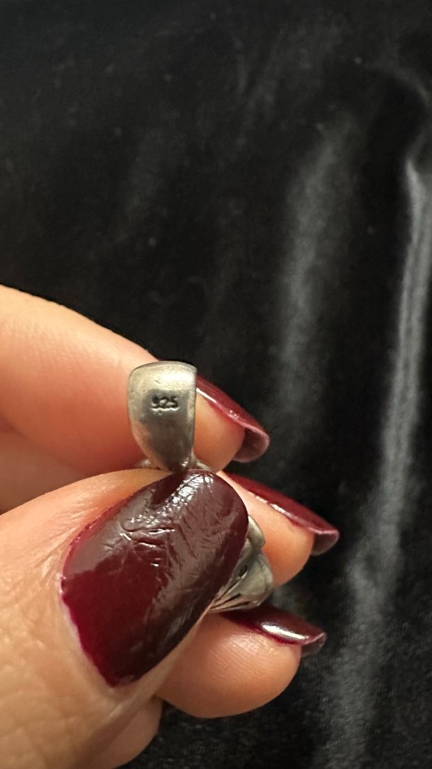 Hakiki inci Detaylı Vintage Çiçekli Kadın Kolye Ucu - Görsel 2