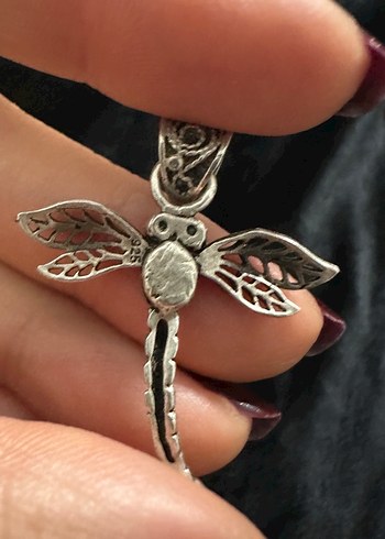 Gümüş telkarili yusufçuk Kolye - Görsel 2