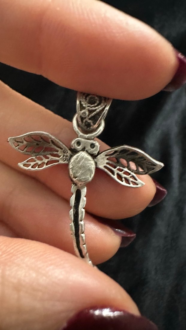 Gümüş telkarili yusufçuk Kolye - Görsel 2