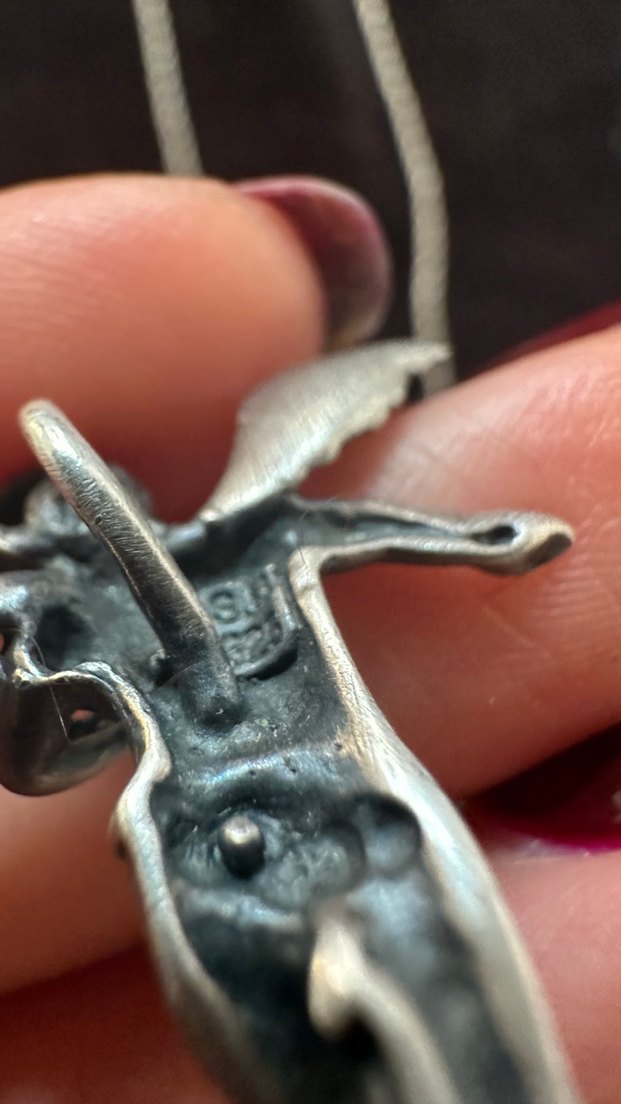 Gotik Melek Figürlü Gümüş Kolye - Görsel 2