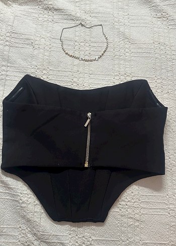 Siyah Straplez Mini Bustiyer korse - Görsel 2