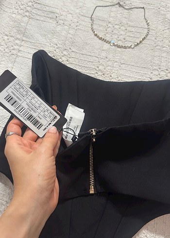 Siyah Straplez Mini Bustiyer korse - Görsel 3