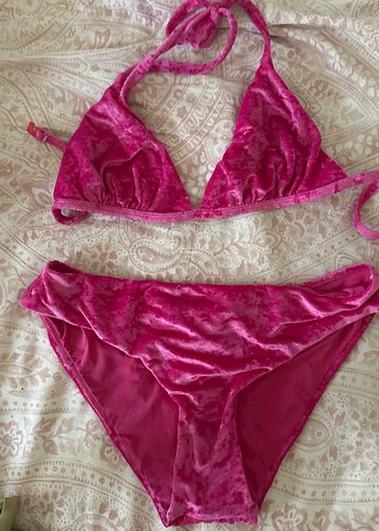 38 Beden Kadife pembe bikini