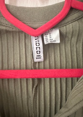 xs Beden haki Renk V Yaka Kısa Kollu Fitted Midi Elbise