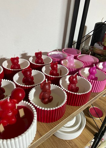 Renkli Ayıcık Mumlar SEVGİLİLER GÜNÜNE ÖZEL TASARIM - Görsel 2