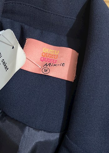 Kadın lacivert Çizgili Kısa Blazer Ceket - Görsel 4