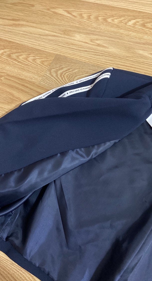 Kadın lacivert Çizgili Kısa Blazer Ceket - Görsel 5