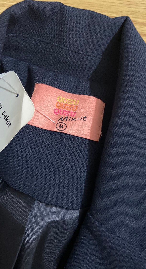 Kadın lacivert Çizgili Kısa Blazer Ceket - Görsel 4