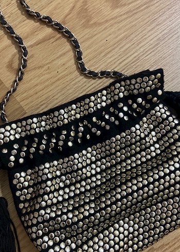 Metal düğmeli çanta - Görsel 2