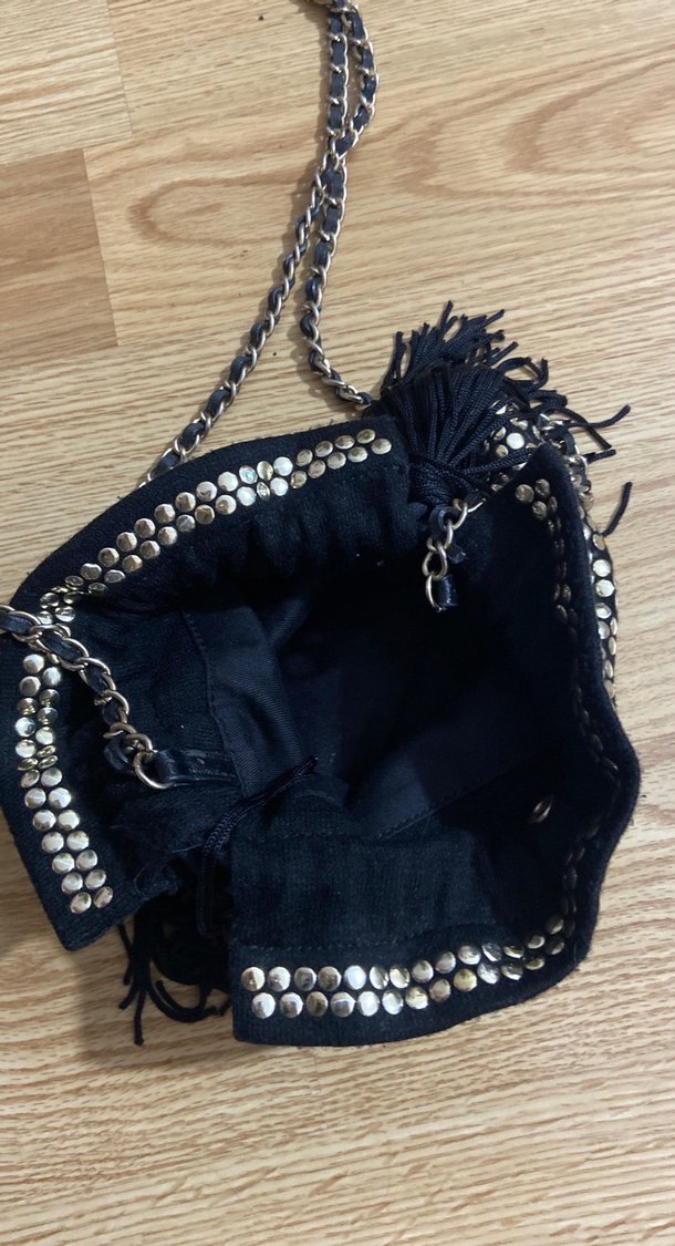 Metal düğmeli çanta - Görsel 3