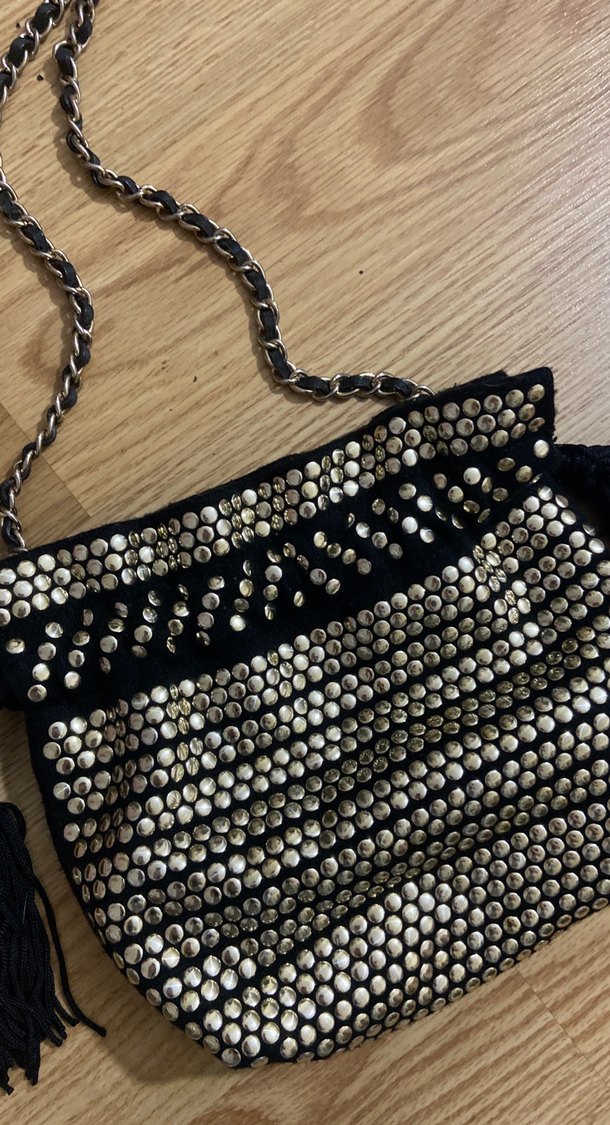 Metal düğmeli çanta - Görsel 2