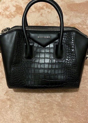 Siyah Deri Yılan Desenli Buckle'lı Kadın Çanta - Görsel 2