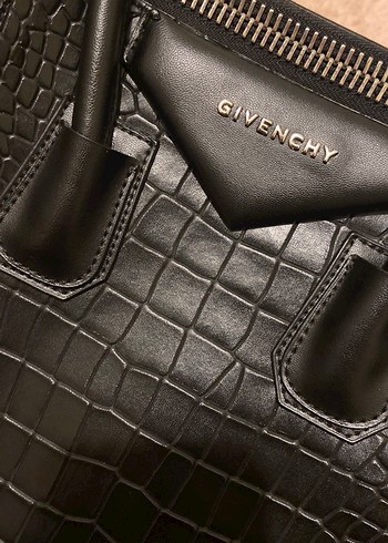 Siyah Deri Yılan Desenli Buckle'lı Kadın Çanta - Görsel 3