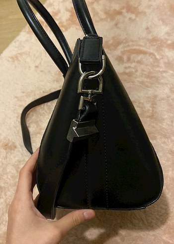 Siyah Deri Yılan Desenli Buckle'lı Kadın Çanta - Görsel 5