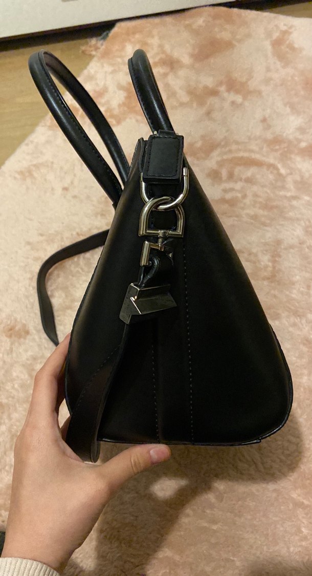 Siyah Deri Yılan Desenli Buckle'lı Kadın Çanta - Görsel 5