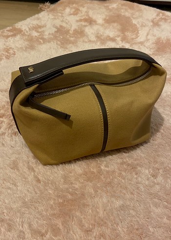 Fermuarlı Bej Keten Kadın Çanta - Görsel 2