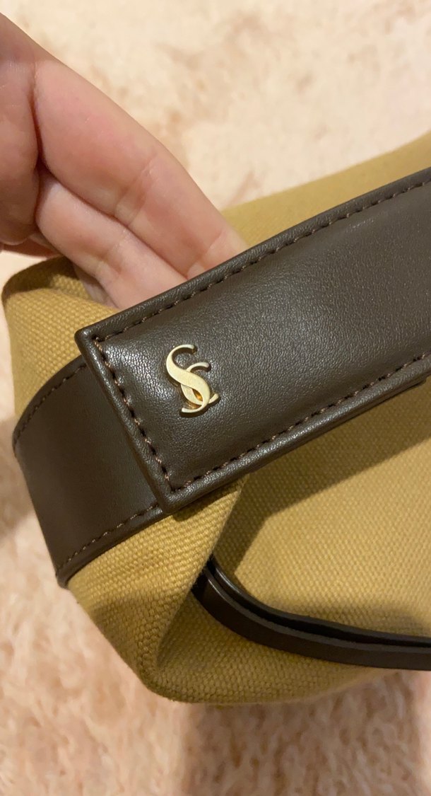 Fermuarlı Bej Keten Kadın Çanta - Görsel 3