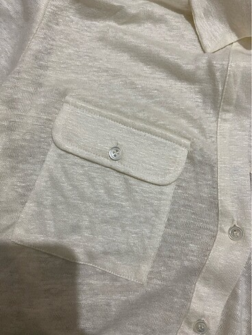 s Beden beyaz Renk Massimo Dutti transparan gömlek