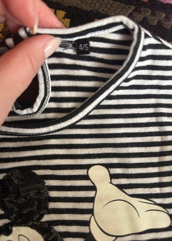 Kız Çocuk Mickey Mouse Baskılı Uzun Kollu Tişört - Görsel 3