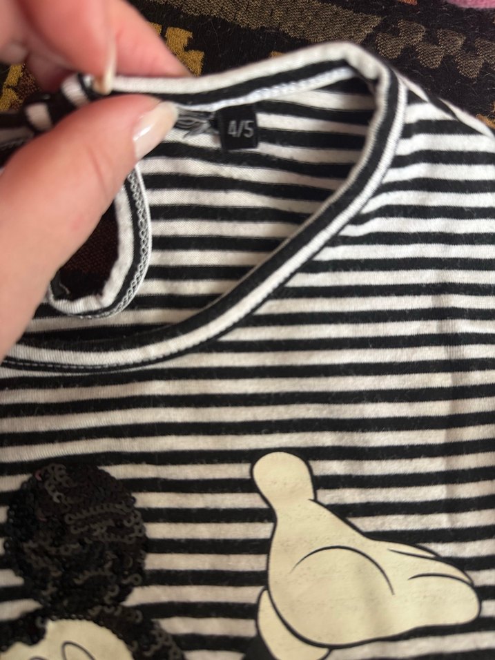 Kız Çocuk Mickey Mouse Baskılı Uzun Kollu Tişört - Görsel 3