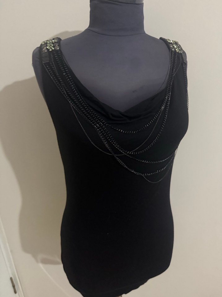 Siyah Gotik Zincir Detaylı Kadın Body Chain - Görsel 3