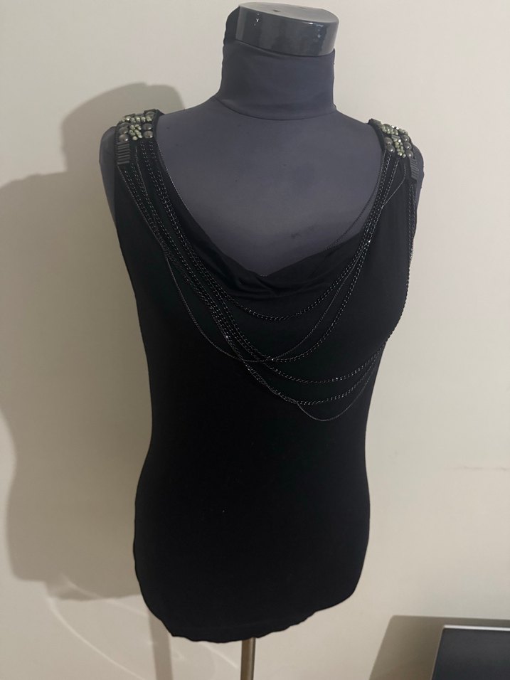 Siyah Gotik Zincir Detaylı Kadın Body Chain - Görsel 2