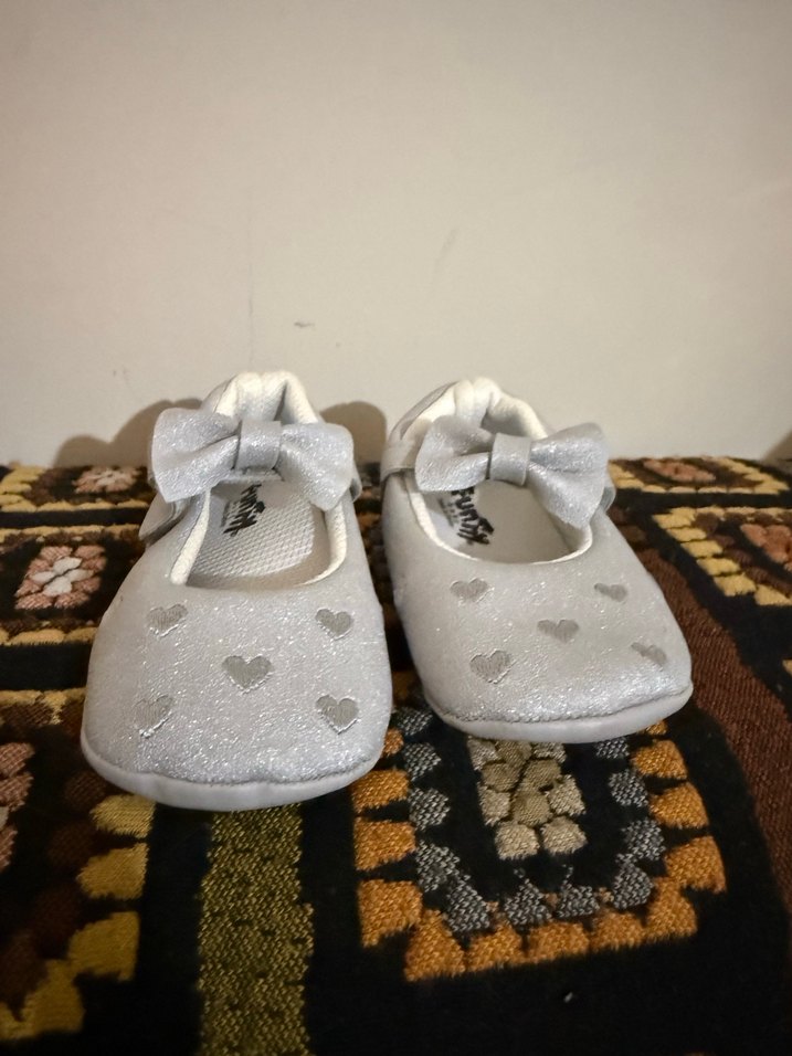 Kız Çocuk Gri Fiyonklu Nakışlı Babet - Görsel 5