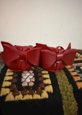 Kız Çocuk Kırmızı Fiyonklu Babet Ayakkabı - Görsel 3