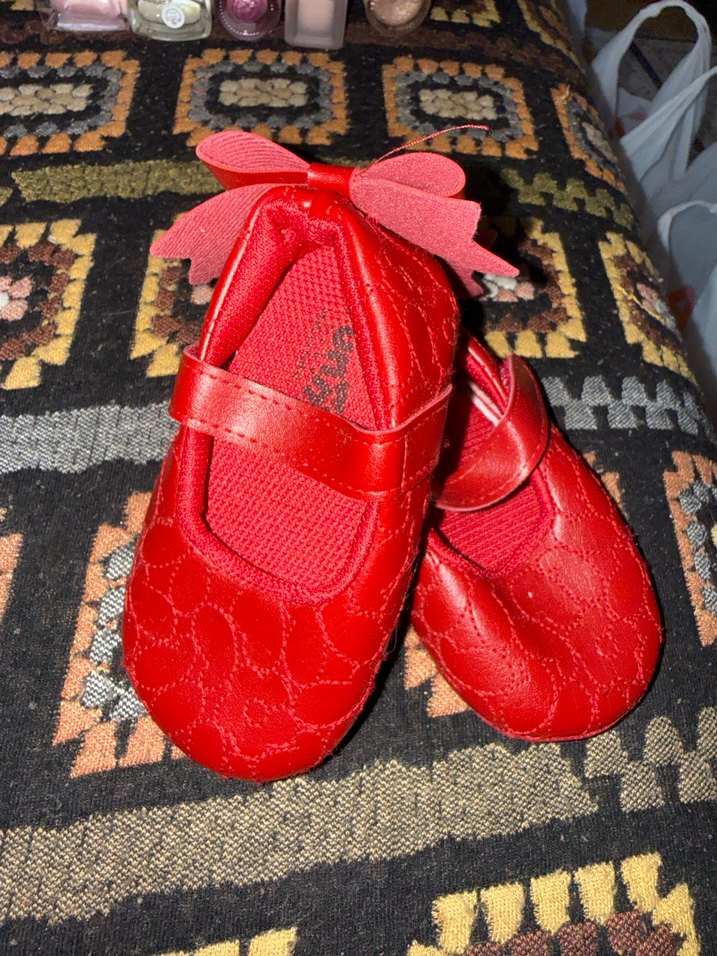 Kız Çocuk Kırmızı Fiyonklu Babet Ayakkabı - Görsel 2