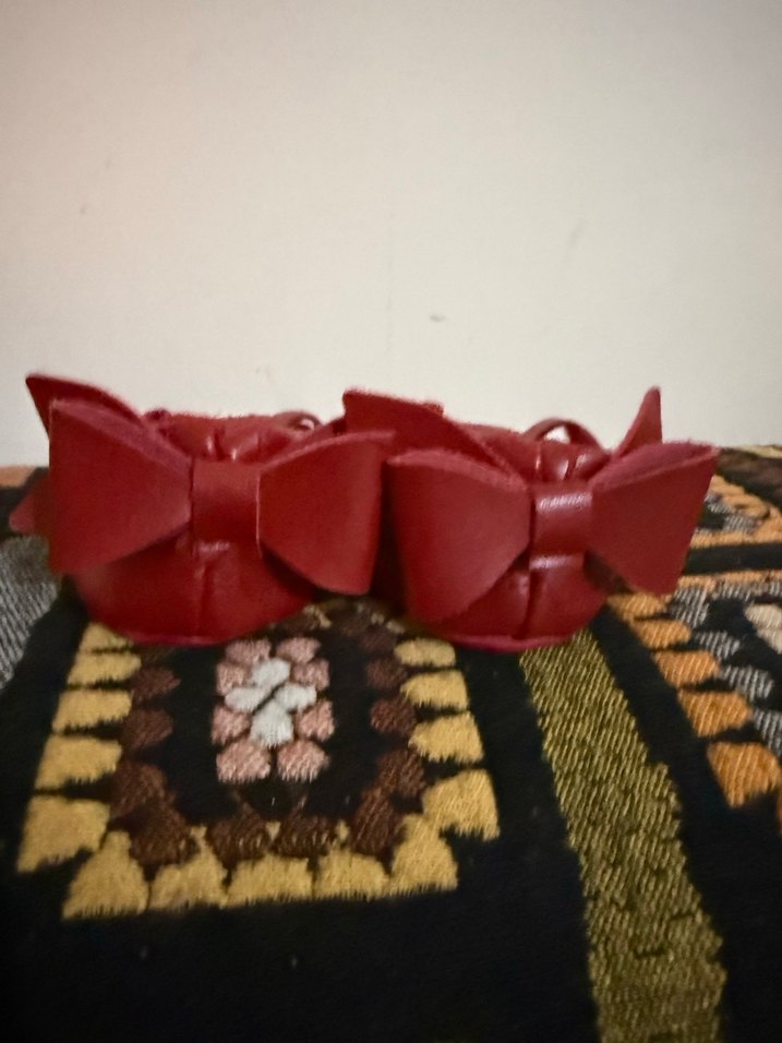 Kız Çocuk Kırmızı Fiyonklu Babet Ayakkabı - Görsel 3