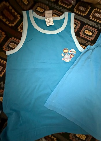 Pepee Çocuk Renkli Baskılı Mavi Atlet - Görsel 3