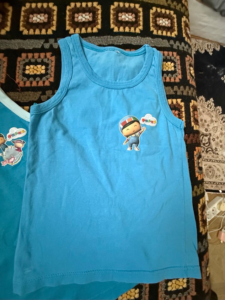 Pepee Çocuk Renkli Baskılı Mavi Atlet - Görsel 2