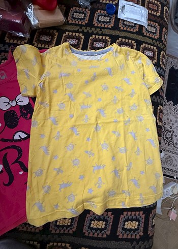 Kız Çocuk Renkli Baskılı Kısa Kollu Tişört - Görsel 2