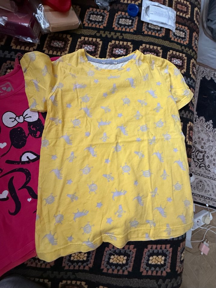 Kız Çocuk Renkli Baskılı Kısa Kollu Tişört - Görsel 2