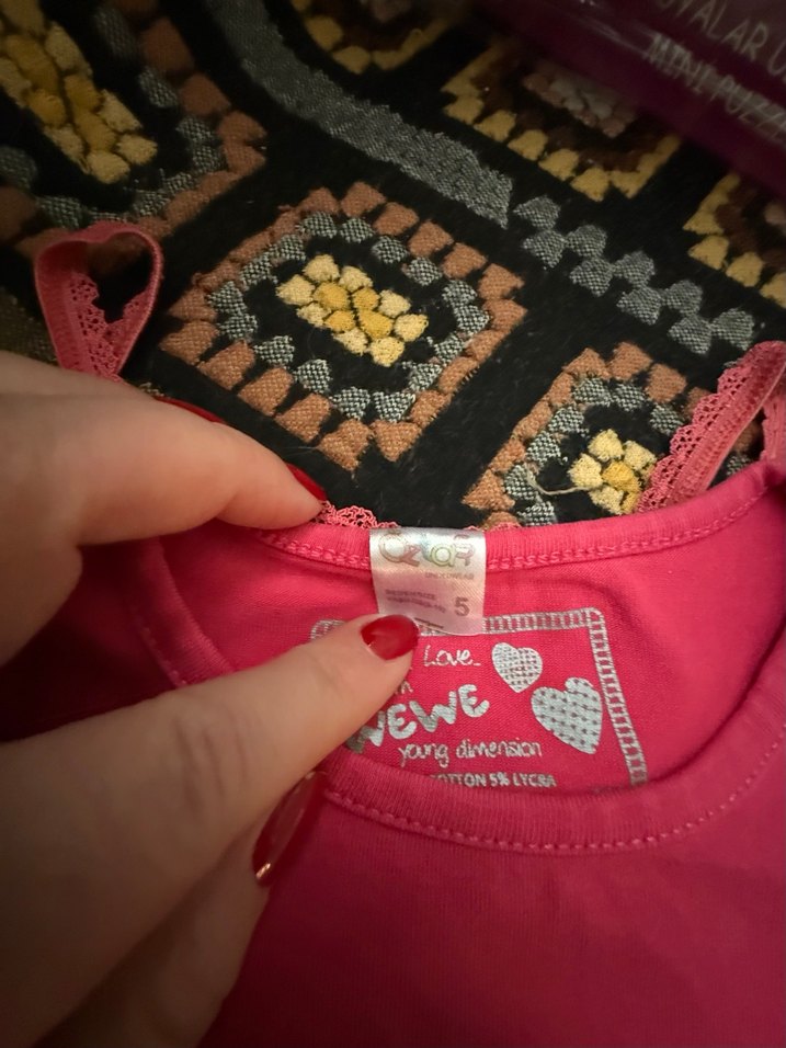 Kız Çocuk Renkli Baskılı Kısa Kollu Tişört - Görsel 4