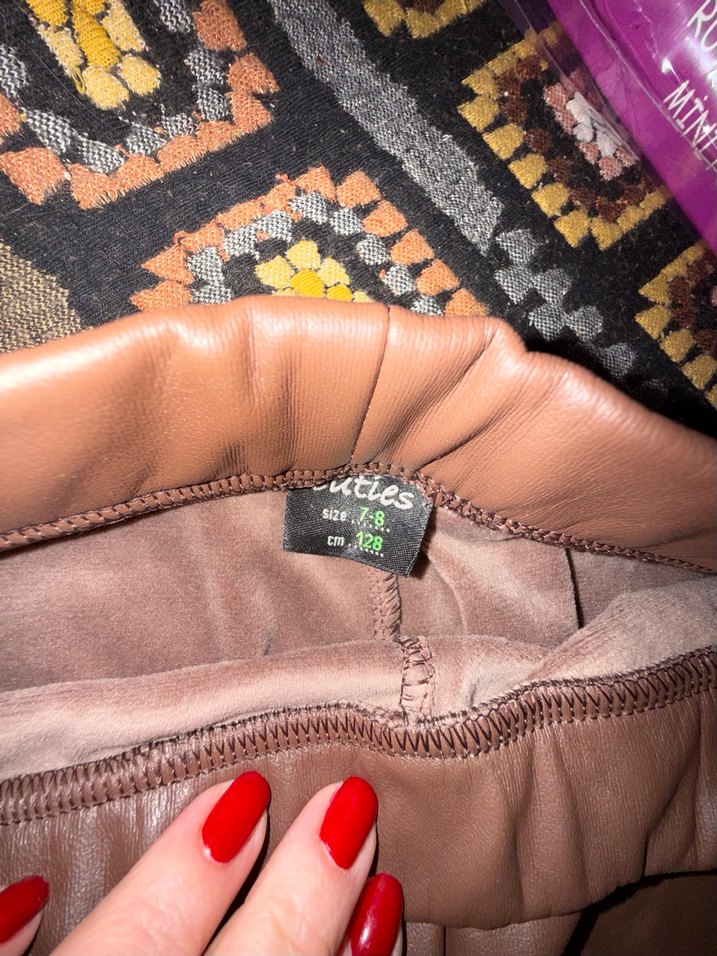 Kız Çocuk Deri Tayt - Görsel 3