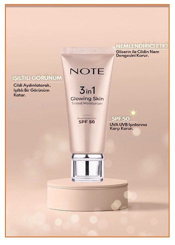 Note 3'ü 1 Arada Işıltılı BB Krem SPF50 30ml - Görsel 2
