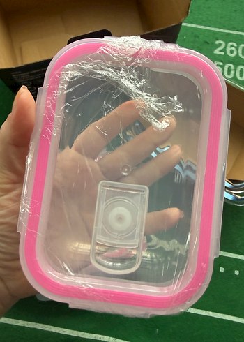 Borart Pembe Kapaklı Cam Saklama Kabı Seti - Görsel 6