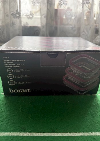 Borart Pembe Kapaklı Cam Saklama Kabı Seti - Görsel 2