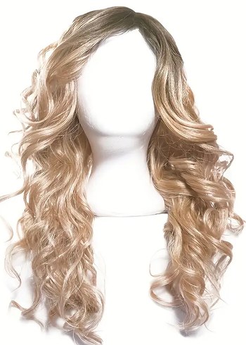 Parlak Sarı Dalgalı Sentetik Bayan Peruk - Görsel 4