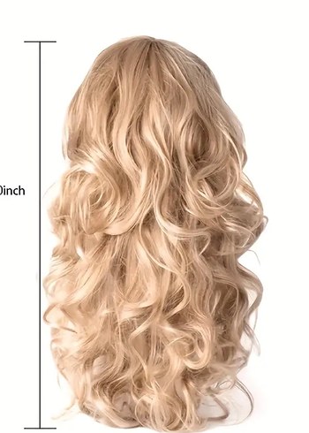 Parlak Sarı Dalgalı Sentetik Bayan Peruk - Görsel 3