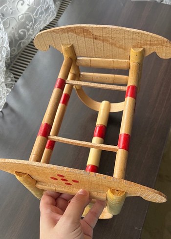 Beden camel Renk Ahşap Bebek Beşiği