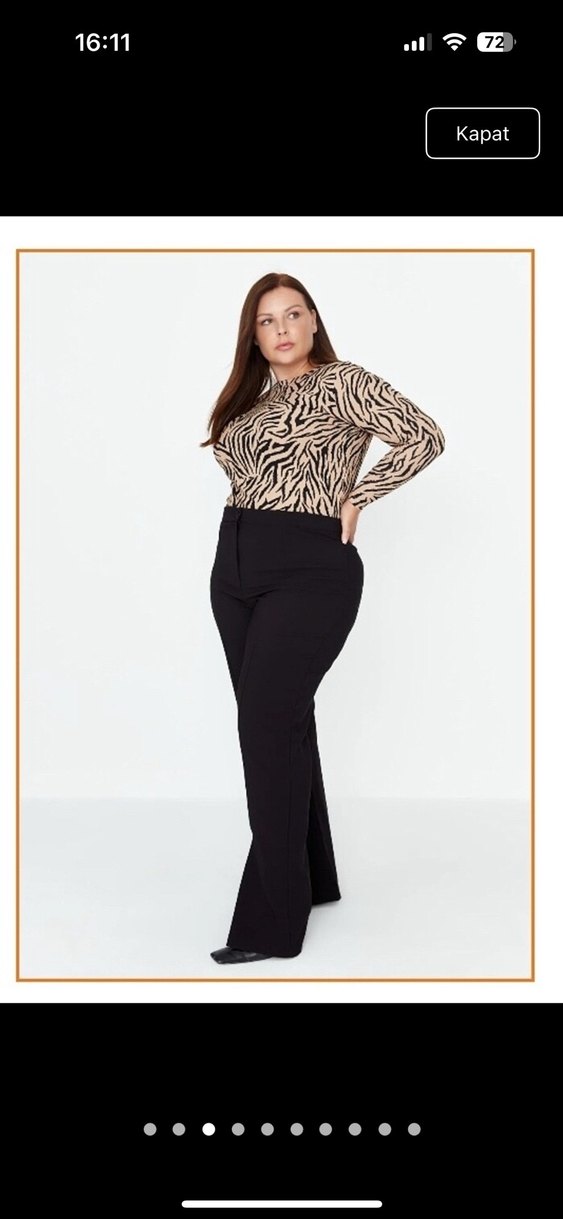 Büyük beden Cigarette Pantolon - Görsel 4