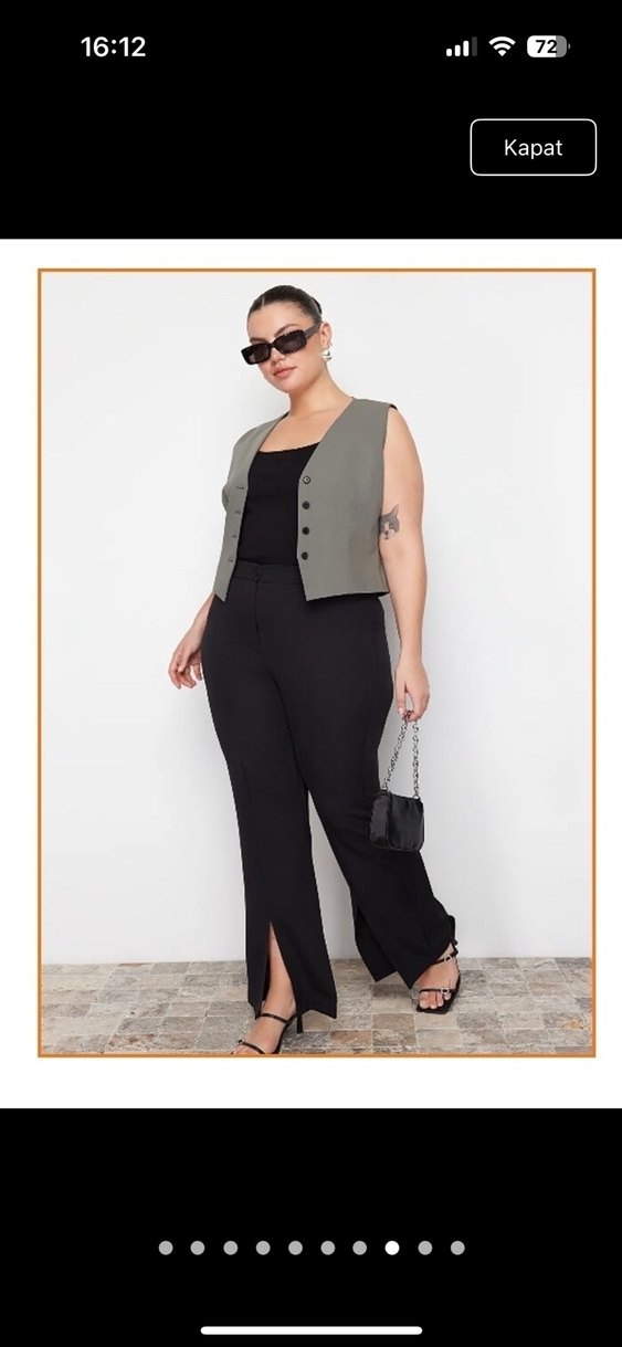 Büyük beden Cigarette Pantolon - Görsel 2
